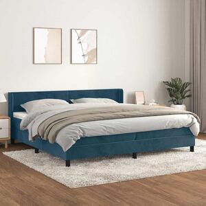 Box spring postel s matrací tmavě modrá 200x200 cm samet 3130863