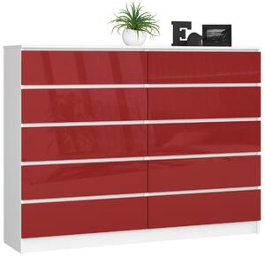 Ak furniture Komoda Rollo K 160,4 cm bílá/červená