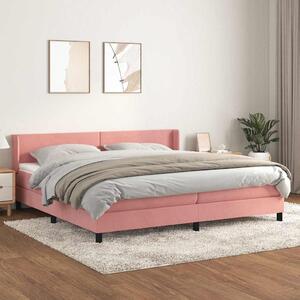Box spring postel s matrací růžová 200x200 cm samet 3130864