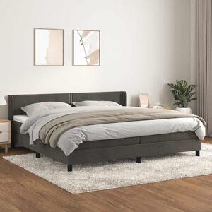 Box spring postel s matrací tmavě šedá 200x200 cm samet 3130920