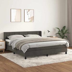 Box spring postel s matrací tmavě šedá 160x200 cm samet 3130968