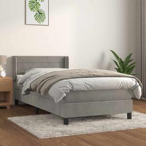 Box spring postel s matrací světle šedá 80 x 200 cm samet 3130985