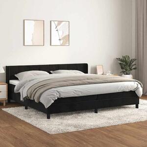 Box spring postel s matrací černá 200x200 cm samet 3130981
