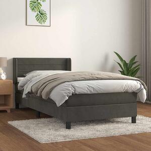 Box spring postel s matrací tmavě šedá 80 x 200 cm samet 3130986