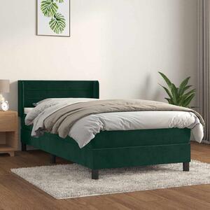Box spring postel s matrací tmavě zelená 80 x 200 cm samet 3130988