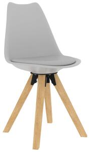 Jídelní židle 2 ks šedé PP a masivní bukové dřevo