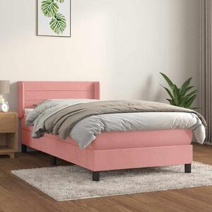 Box spring postel s matrací růžová 80 x 200 cm samet 3130990