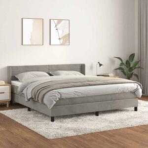 Box spring postel s matrací světle šedá 160x200 cm samet 3131027