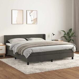 Box spring postel s matrací tmavě šedá 160x200 cm samet 3131028