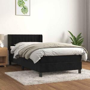 Box spring postel s matrací černá 80 x 200 cm samet 3131047
