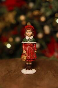 Klasik vánoční figurka holčička s kabelkou 11cm