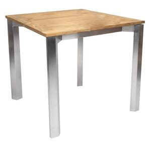 Stern Jídelní stůl Penta, Stern, čtvercový 80x80x73 cm, rám nerezová ocel, deska teak