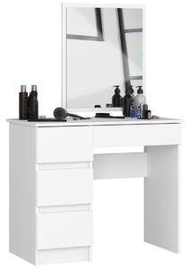 Ak furniture Kosmetický stolek se zrcadlem T-6 90x50 cm bílý levý