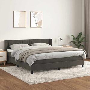 Box spring postel s matrací tmavě šedá 160x200 cm samet 3131088