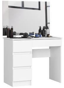 Ak furniture Kosmetický stolek se zrcadlem T-6 I 90x50 cm bílý levý
