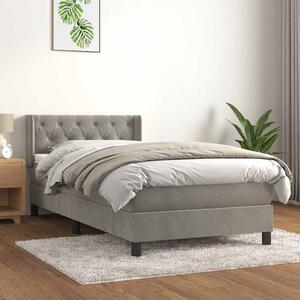 Box spring postel s matrací světle šedá 80 x 200 cm samet 3131105