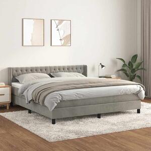 Box spring postel s matrací světle šedá 160x200 cm samet 3131147