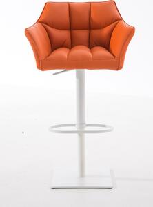 Barová židle Damas W1~ koženka, bílý rám Barva Oranžová