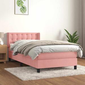 Box spring postel s matrací růžová 80 x 200 cm samet 3131170