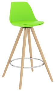 Barové stoličky 4 ks zelené PP a masivní bukové dřevo