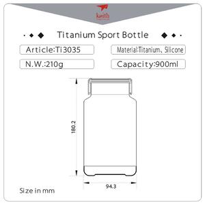 Láhev Keith Titanium Titanium Sport Bottle 900 ml Barva: šedá
