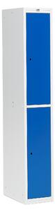 AJ Produkty Šatní skříňka COACH, nesmontovaná, 1 sekce, 2 dveře, šedá, modré dveře