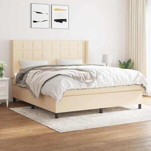 Box spring postel s matrací krémová 160x200 cm textil 3131446
