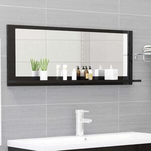 Koupelnové zrcadlo černé vysoký lesk 100x10,5x37 cm dřevotříska