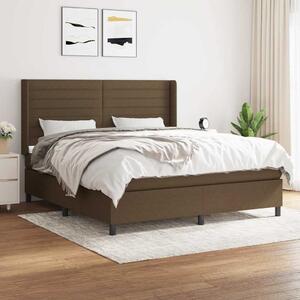 Box spring postel s matrací tmavě hnědá 160x200 cm textil 3131524
