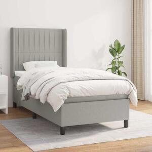 Box spring postel s matrací světle šedá 80 x 200 cm textil 3131545