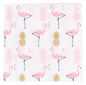 Altom Papírové ubrousky s potiskem řůžových flamingo, 20 ks