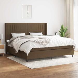 Box spring postel s matrací tmavě hnědá 200x200 cm textil 3131620