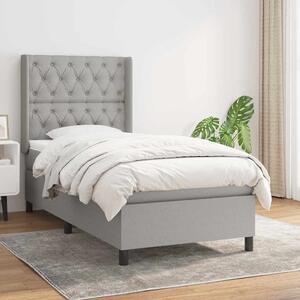 Box spring postel s matrací světle šedá 80 x 200 cm textil 3131625