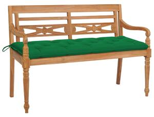 Lavice Batavia se zelenou poduškou 150 cm masivní teak