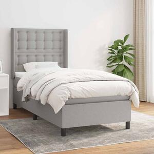Box spring postel s matrací světle šedá 80 x 200 cm textil 3131705