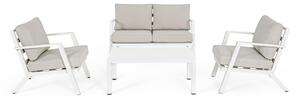 Bílý hliníkový zahradní lounge set pro 4 Harley – Bizzotto