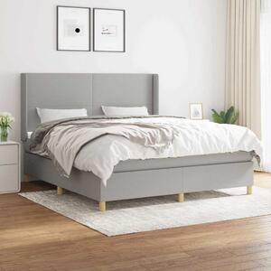 Box spring postel s matrací světle šedá 160 x 200 cm textil 3131841