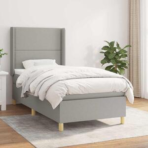 Box spring postel s matrací světle šedá 90x190 cm textil 3131873