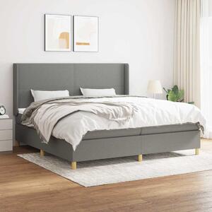 Box spring postel s matrací tmavě šedá 200x200 cm textil 3131858