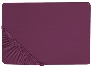 Prostěradlo s gumou JANBU Bavlna 90 x 200 cm Vínová