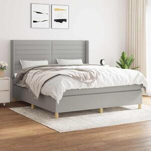 Box spring postel s matrací světle šedá 160 x 200 cm textil 3132081