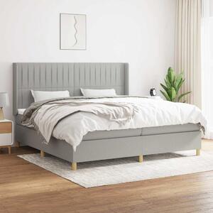 Box spring postel s matrací světle šedá 200 x 200 cm textil 3132177
