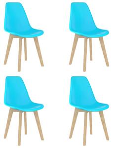 Jídelní židle 4 ks modré plast