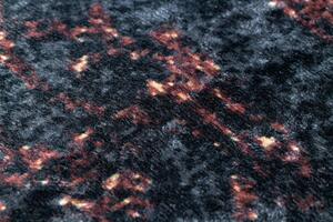 Makro Abra Kusový koberec vhodný k praní ANDRE 1013 Ornament vintage protiskluzový černý terakota Rozměr: 80x150 cm