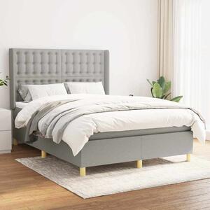Box spring postel s matrací světle šedá 140 x 200 cm textil 3132313