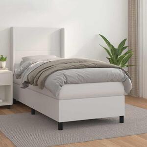 Box spring postel s matrací bílá 80 x 200 cm umělá kůže 3132346