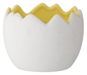 Porcelánový květináč Egg bílo-žlutý Bloomingville