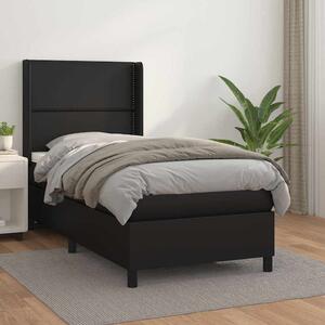 Box spring postel s matrací černá 90x190 cm umělá kůže 3132411