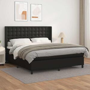 Box spring postel s matrací černá 160x200 cm umělá kůže 3132507