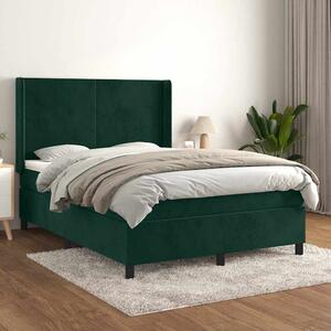 Box spring postel s matrací tmavě zelená 140x190 cm samet 3132558